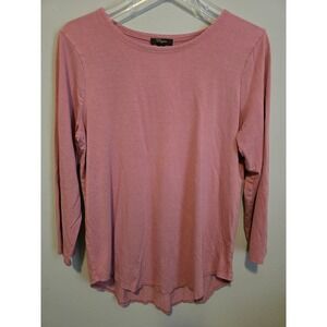 Cupio Womens L Coral 3/4 Sleeve Basic Tee Shirt Layering Piece Beach Coastal